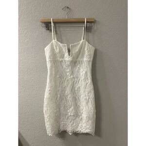Saints‎ + Secrets Floral Lace Overlay Strappy Mini Dress sz S